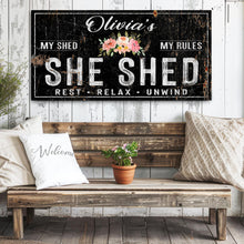 Load image into Gallery viewer, Personalized She Shed Sign IX