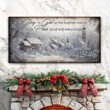 Load image into Gallery viewer, Vintage Christmas Village Luke 2:14 Scripture Sign II