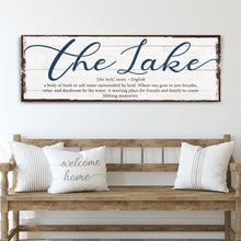 Load image into Gallery viewer, The Definition Of Lake Sign
