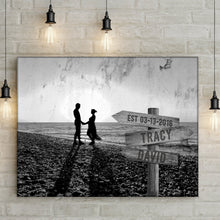 Load image into Gallery viewer, Monochrome Sunset Couple Sign