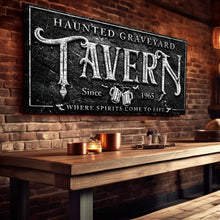 Load image into Gallery viewer, Haunted Graveyard Tavern Halloween Sign II