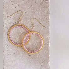 Load image into Gallery viewer, Rose Quartz Halo Earrings