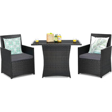 Load image into Gallery viewer, 3-Piece Outdoor Patio Furniture Bistro Dining Set in Brown Grey PE Rattan