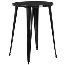 Load image into Gallery viewer, Modern 30-inch Outdoor Round Metal Cafe Bar Patio Table in Black