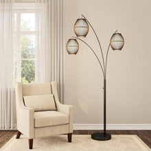Load image into Gallery viewer, Modern Mid-Century Bohemian 82-inch Arch Floor Lamp with 3 Barrel Lights