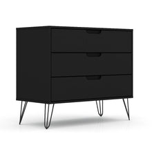 Load image into Gallery viewer, Modern Scandinavian Style Bedroom 3-Drawer Dresser in Black Wood Finish