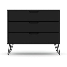 Load image into Gallery viewer, Modern Scandinavian Style Bedroom 3-Drawer Dresser in Black Wood Finish