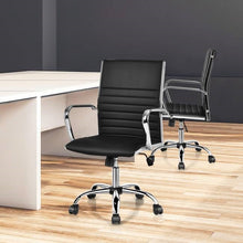 Load image into Gallery viewer, Black Faux Leather High Back Modern Classic Office Chair with Armrests