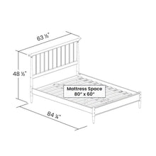 Load image into Gallery viewer, Queen Size Hardwood Mid Century Platform Bed Frame with Headboard in Walnut