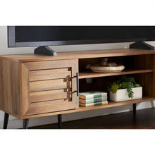 Load image into Gallery viewer, Modern Rustic Wood Finish TV Stand with Mid-Century Legs - for TV up to 65-inch