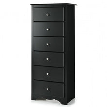 Load image into Gallery viewer, Modern Black 6 Drawer Tall Wood Dresser Chest