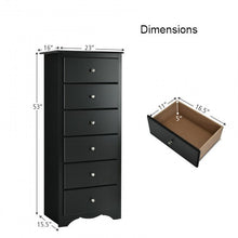 Load image into Gallery viewer, Modern Black 6 Drawer Tall Wood Dresser Chest