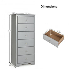 Load image into Gallery viewer, Modern Grey 6 Drawer Tall Wood Dresser Chest