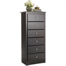 Load image into Gallery viewer, Modern Espresso 6 Drawer Tall Wood Dresser Chest
