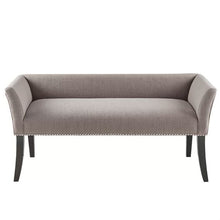 Load image into Gallery viewer, Modern Mid-Century Grey Upholstered Accent Bench