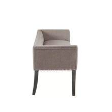 Load image into Gallery viewer, Modern Mid-Century Grey Upholstered Accent Bench