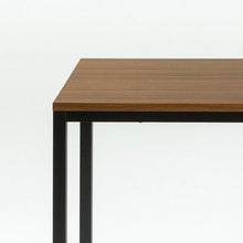 Load image into Gallery viewer, Modern Home Office Desk with Black Metal Frame and Brown Wood Top