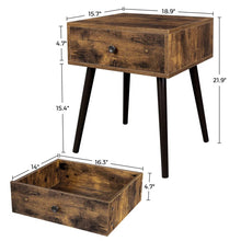 Load image into Gallery viewer, Mid-Century Modern Farmhouse Bedroom 1-Drawer Nightstand End Table