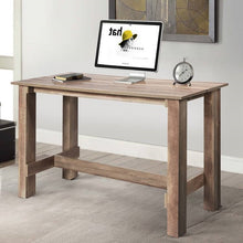 Load image into Gallery viewer, Modern Farmhouse Brown Wood 55-inch Counter Height Dining Table Computer Desk