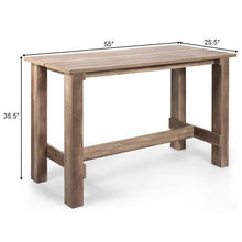 Load image into Gallery viewer, Modern Farmhouse Brown Wood 55-inch Counter Height Dining Table Computer Desk