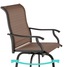 Load image into Gallery viewer, Set of 2 Brown All-Weather Mesh Swivel Barstools