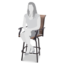 Load image into Gallery viewer, Set of 2 Brown All-Weather Mesh Swivel Barstools