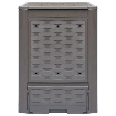 Set of 2 - Outdoor Garden 158 Gallon Compost Bin Set in Brown Plastic Rattan