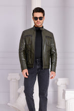 Load image into Gallery viewer, The Argento Green Leather Jacket