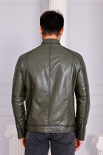 Load image into Gallery viewer, The Argento Green Leather Jacket