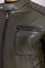 Load image into Gallery viewer, The Argento Green Leather Jacket