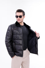 Load image into Gallery viewer, The Valtina Black Shearling Men Jacket
