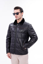 Load image into Gallery viewer, The Valtina Black Shearling Men Jacket