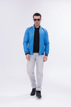 Load image into Gallery viewer, Monza Blue Lambskin Men Leather Jacket
