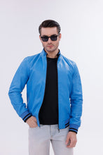 Load image into Gallery viewer, Monza Blue Lambskin Men Leather Jacket