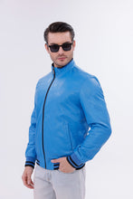 Load image into Gallery viewer, Monza Blue Lambskin Men Leather Jacket