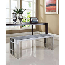 Load image into Gallery viewer, Modern Mid-Century Stainless Steel Accent Bench