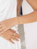 Gold Ball Chain Beaded Bracelet (I595)