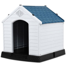 Load image into Gallery viewer, Medium size Outdoor Heavy Duty Blue and White Plastic Dog House