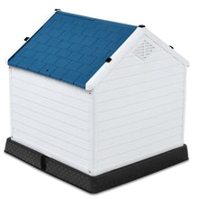 Load image into Gallery viewer, Medium size Outdoor Heavy Duty Blue and White Plastic Dog House