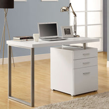 Load image into Gallery viewer, Left or Right Facing Modern Office Desk in White Finish with File Drawers