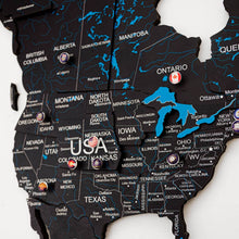 Load image into Gallery viewer, 3D Wooden World Map Midnight