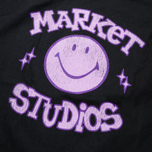 Load image into Gallery viewer, Market Studios Smiley Old School Tee - Washed Black