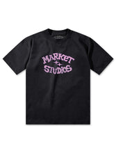 Load image into Gallery viewer, Market Studios Smiley Old School Tee - Washed Black