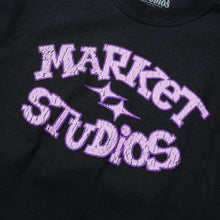 Load image into Gallery viewer, Market Studios Smiley Old School Tee - Washed Black
