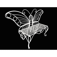 Load image into Gallery viewer, Modern Outdoor Butterfly Garden Bench in White Metal Finish