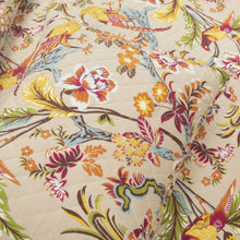 Load image into Gallery viewer, King size 3 Piece Peacock Birds Floral Lightweight Polyester Quilt Set Tan