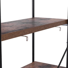 Load image into Gallery viewer, Industrial Metal Wood 5-Tier Bookcase Storage Rack Book Shelf