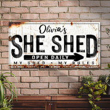 Load image into Gallery viewer, Personalized She Shed Sign XII