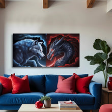 Load image into Gallery viewer, 3D Dragon and Wolf Wall Art