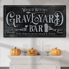 Load image into Gallery viewer, Wicked Witches' Graveyard Bar Halloween Sign II